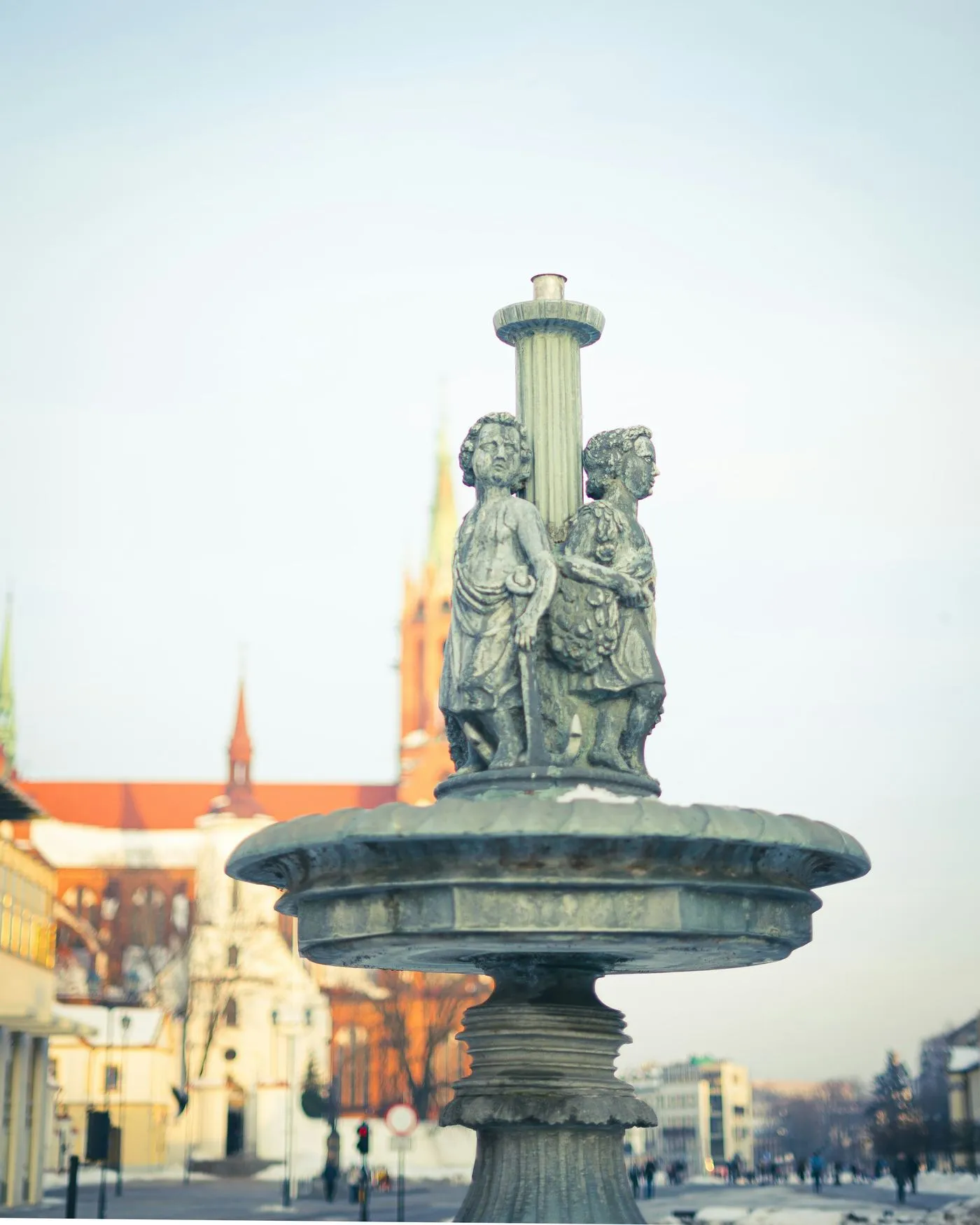 Fontanna z rzeźbą w Białymstoku